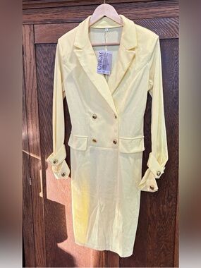 Oyrosy Vintage Inspired Dress Yellow Large